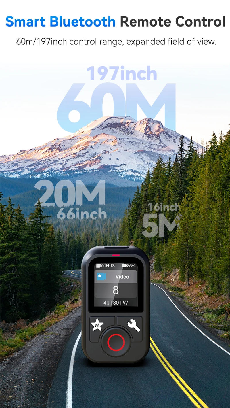 Description Picture 6 of itemTELESIN Waterproof Bluetooth Remote Control For GoPro Hero 13 12 11 10 9 8 Max With Wrist Strap For Action Camera Accessories