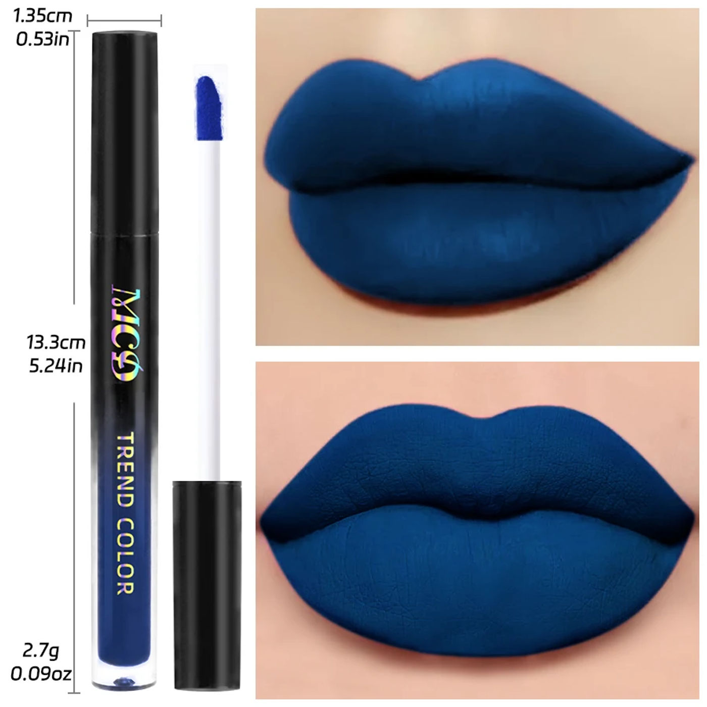 Description Picture 4 of itemSexy Velvet Matte Lip Glaze Liquid Lipstick Beauty Lip gloss Blue Nude Lip Stain Waterproof Lip tint Makeup For Women lip oil
