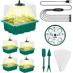 Led Grow Light Full Spectrum Seed Starter Trays with Humidity Dome Seedling Growing Phyto Lamp for Plants Greenhouse Germination