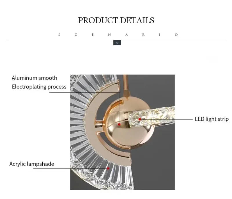 Description Picture 5 of itemModern LED Pendant Lights Indoor Lighting Hanging Lamp for Home Bedside Living Room Decoration Dining Tables Aisle Nordic Light