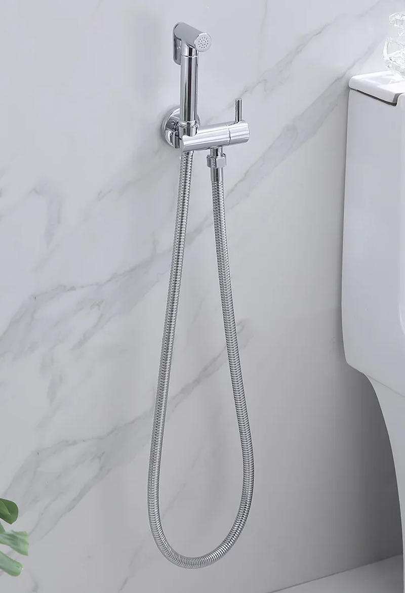 Description Picture 4 of itemWall Mounted Toilet Bidet Sprayer Set Brass Single Cold Shattaf Bathroom Sprayer Shower Bidet High Pressure Gun Chrome Gold