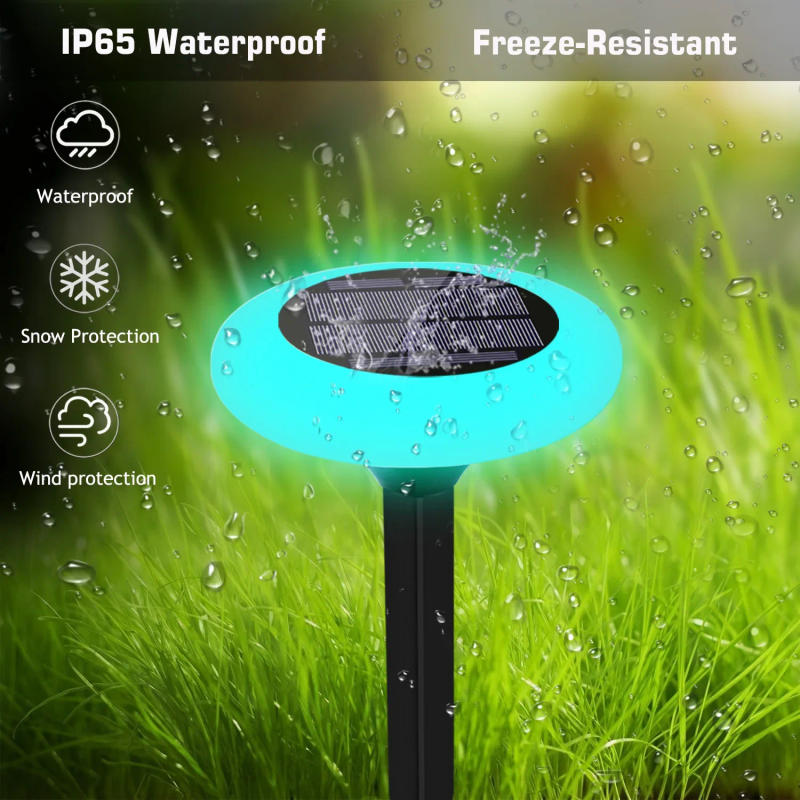 Description Picture 6 of item4 PCS LED RGB Solar Light Outdoors Landscape Wireless Spotlights Color Changing Waterproof Solar Wall Lamp Patio Garden Lighting
