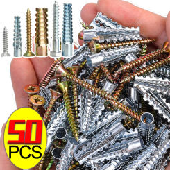 New Metal Expansion Tube Pipe Self Tapping Screw Drilling Plug Solid Serrated Thorny Wall Anchor Expansion Bolt Home Improvement
