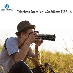 Lightdow 420-800mm f/8.3-f16 Manual Telephoto Zoom Lens for Canon EOS R1 80D T3 T4 T5i T6 Nikon Sony Olympus Pentax DSLR Cameras
