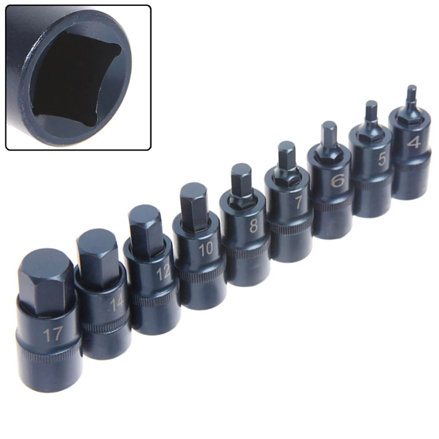 Description Picture 2 of item1/2Inch Drive Hexagon Socket Screwdriver Wrench Hex Socket Wrench Multi-Function Hand Tools Drill Bit  55mm H4-H17