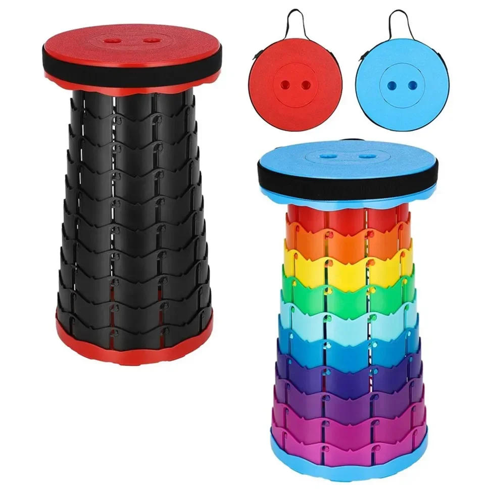 Description Picture 3 of itemPortable Folding Telescopic Stool Lightweight Plastic Subway Queuing Chair Outdoor Camping Chair Fishing Seat with Carry Bag