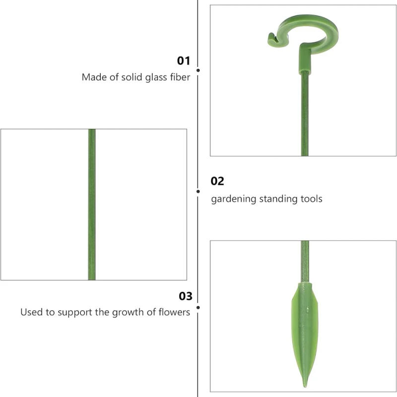 Description Picture 2 of item5/10PCS Plants Support Rod Reusable Fixed Stick for Plants Stand Support Flower Vine Climbing Bracket Gardening Accsesories