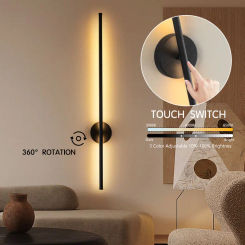 Indoor Touch Switch Dimmable LED Wall Lamps for Bedroom Living Room Black Dimming LED Wall Lights Wall Sconce AC85-265V