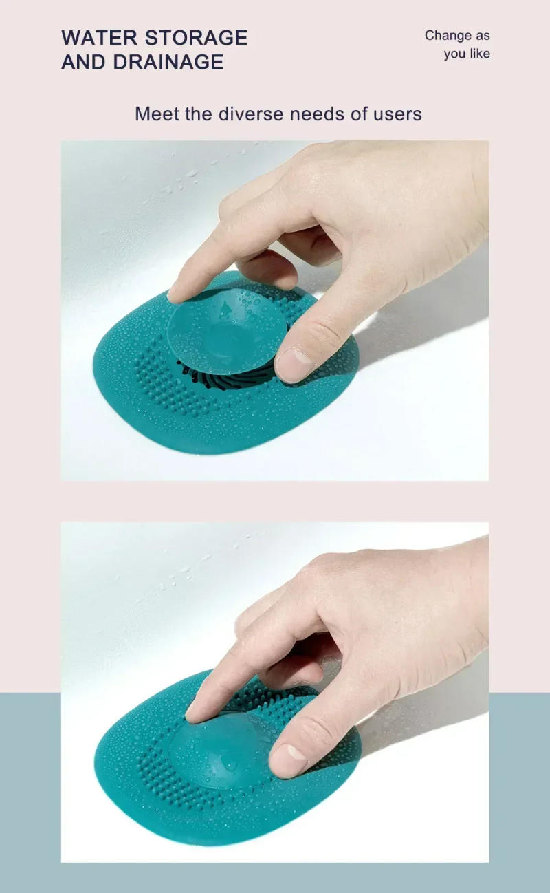 Description Picture 5 of itemSink Silicone Drain Strainer Shower Bathtub Floor Water Stopper Rubber Kitchen Bathroom Deodorant Plug Hair Pickups Home