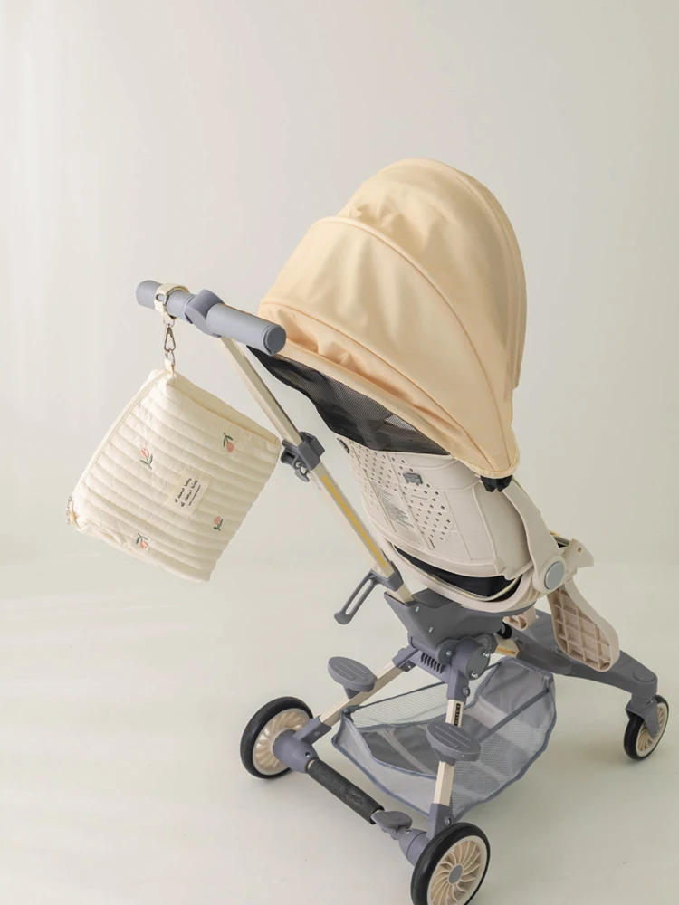 Description Picture 2 of itemPortable Stroller Nappy Bag Quilted Baby Diaper Caddy Organizer Embroidered Mommy Bags Babies Accessories Changing Bag Storage