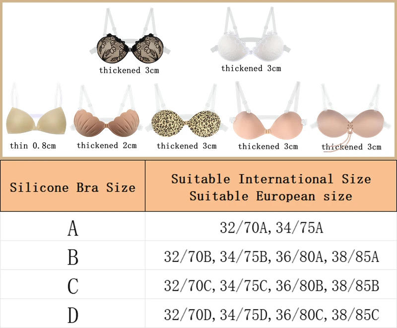 Description Picture 2 of itemInvisible Bra Lift Push Up Silicone Underwear for Big Brest Wedding Sticky Adhesive Transparent Straps Backless Bralette Lingeri