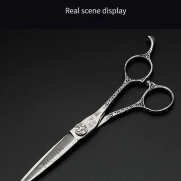 Gangfu Erjiang Barber Scissors, Hairdressing Scissors, Flat Cutting Teeth Scissors, Set of Hairdressing Tools, Professional