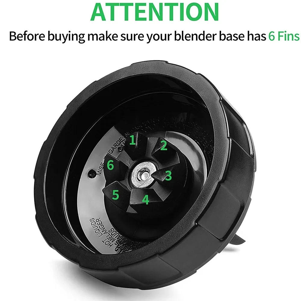 Description Picture 3 of item6-Fins Male Blender Blade Replacement For Nutri Ninja Blender BL450 BL451 BL454 BL455 BL480 BL481 BL482 Juicer Case Mixer Parts