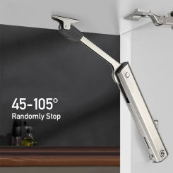 Heavy Duty Hydraulic Cabinet Hinge Randomly Stop Soft Closing Kitchen Hinges Adjustable Door Support Lift Up Door Hardware