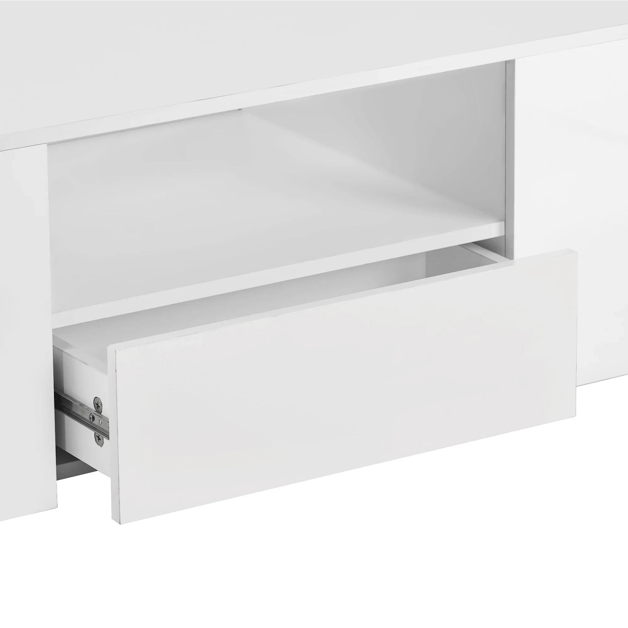 Description Picture 5 of itemModern High Gloss RGB LED Coffee Table with 4 Drawer Storage Organizer Sofa Side Table End Table Furniture for Living Room