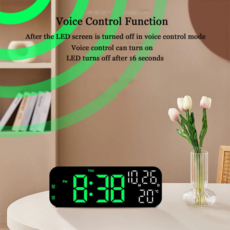 Description Picture 3 of itemDigital Alarm Clock With Temperature LED Display Screen Snooze Function 12/24 Hours Mode Desk Electric Clocks Bedroom Office