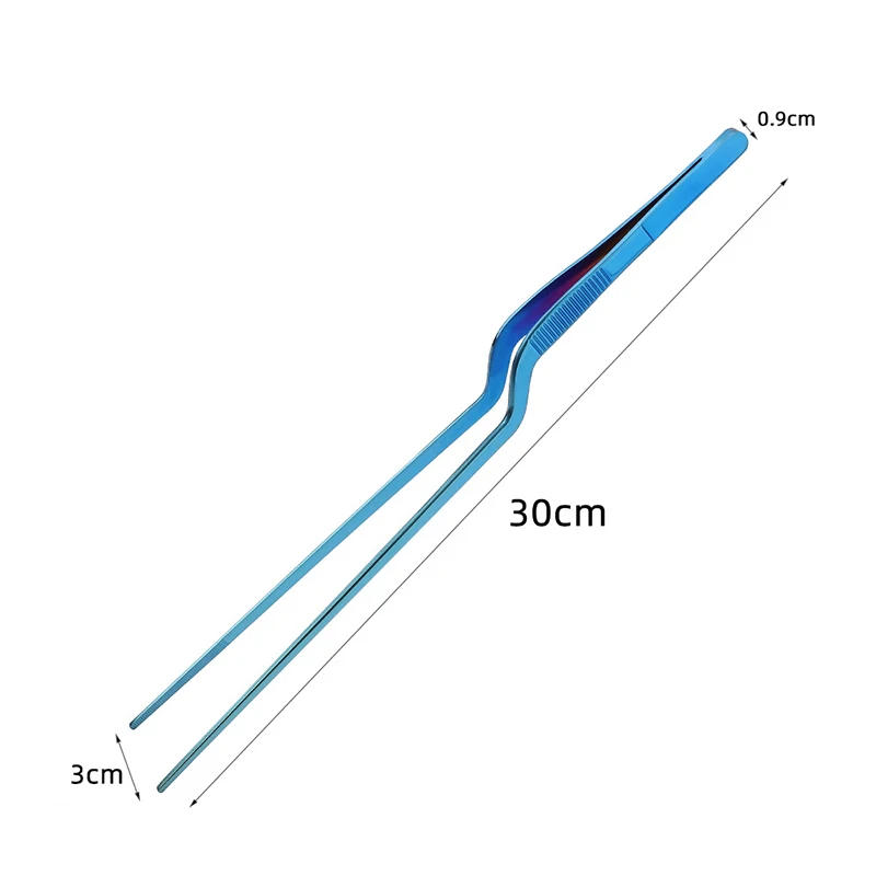 Description Picture 3 of itemColorful 6/8/12-Inch Kitchen Tongs, Stainless Steel Culinary Precision Tweezer BBQ Tongs - Food Styling Baking Decor