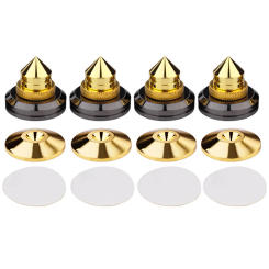 Set of 4 Gold Plated Speaker Spikes for Isolation Vibration Control Ideal for Amplifiers and Audio Equipment