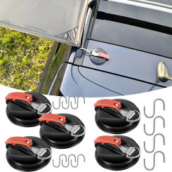 2/3Pcs Suction Cup Hooks Strong Vacuum Car Side Tarp Suction Cup with 4/6 Hooks Durable Camping Bathroom Suction Cup Maximum