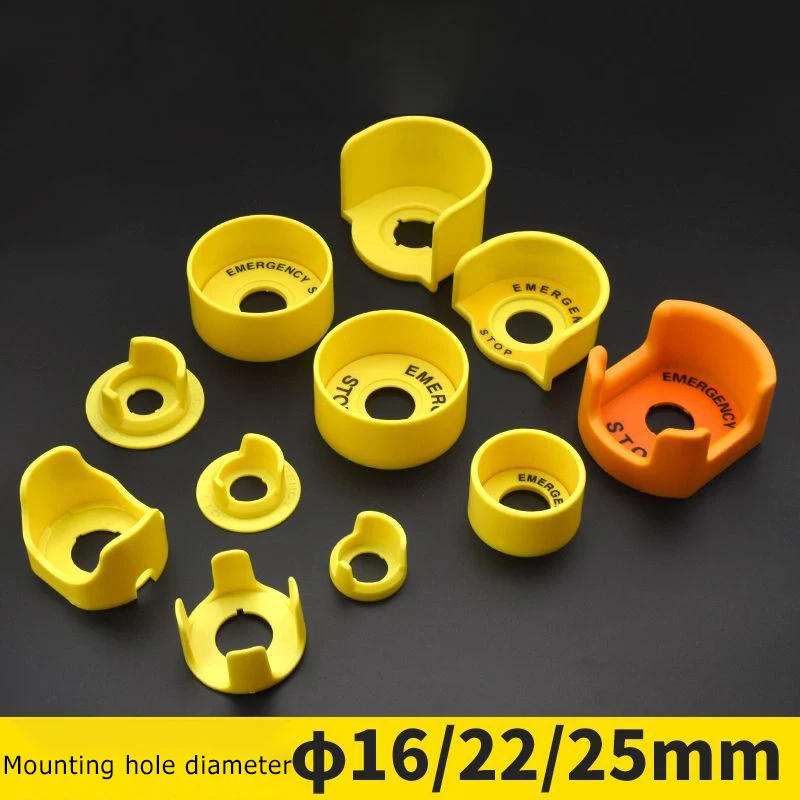 Description Picture 3 of itemPushbutton switch protective cover, round STOP emergency stop button protective cover, transparent dust cap, warning ring button