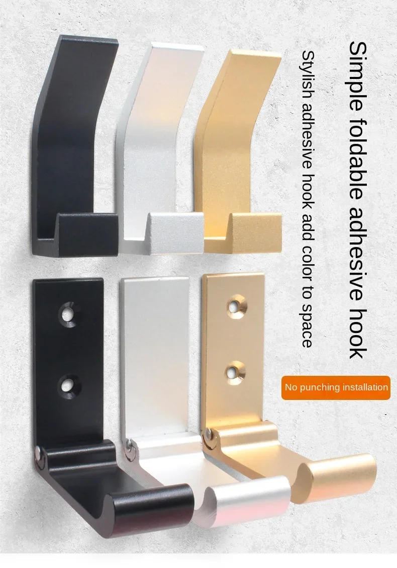 Description Picture 2 of itemAluminum Alloy Folding Solid Multifunctional Clothes Hook Door Wardrobe Coat Robe Hook Single