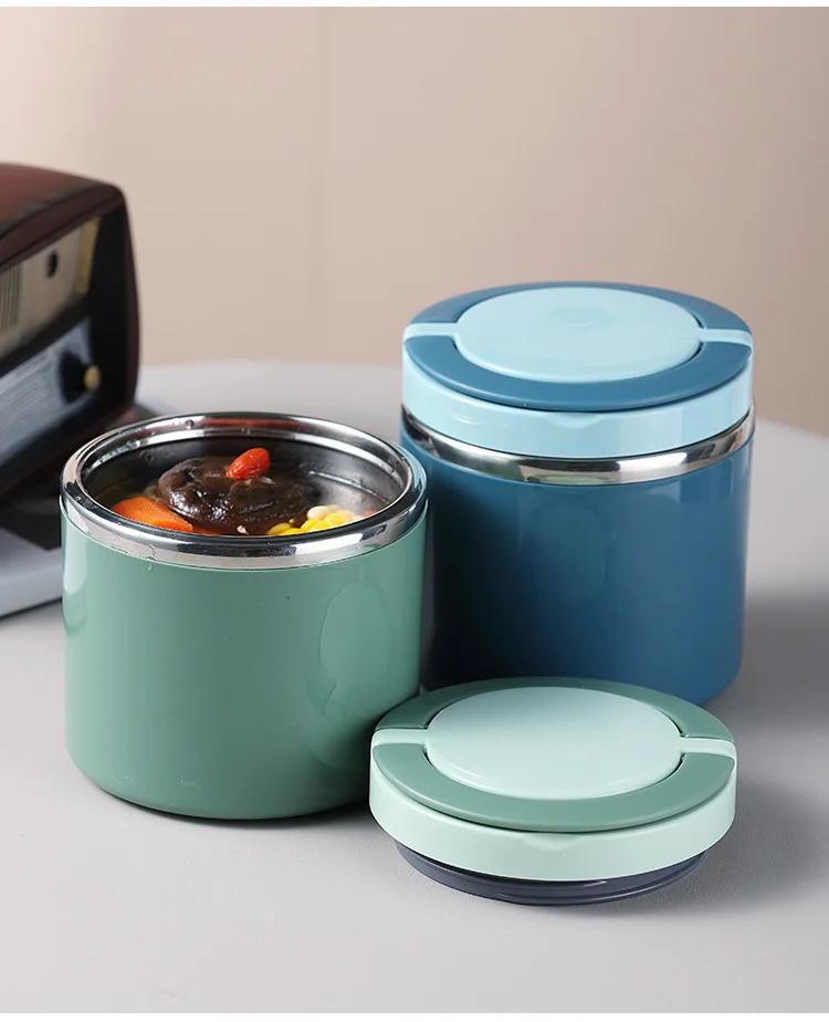 Description Picture 5 of item630/1000ml Thermal Jar Food Grade Insulated Soup Cup Thermos Containers Stainless Steel Roumd Style Thermo Keep Hot Lunch Box