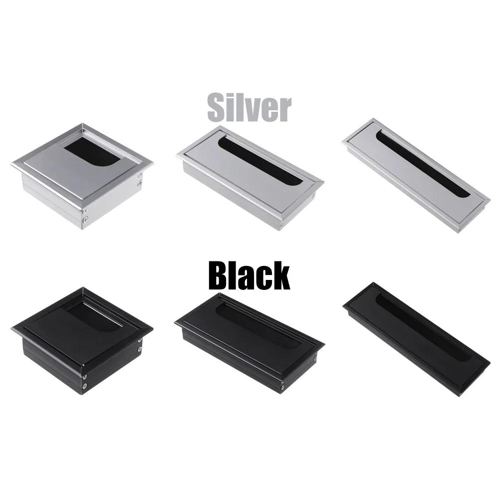 Description Picture 3 of itemAluminum Alloy Wire Hole Cover PC Desk Rectangular Line Box Cable Grommet Desk Table Hole Cover Outlet Port Cable Fixing