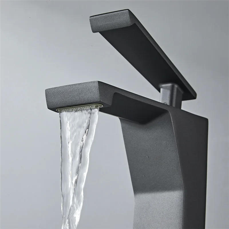 Description Picture 4 of itemBasin Faucet Brass Grey Bathroom Mixer Tap Black/White Wash basin Single Handle Hot and Cold Lavotory