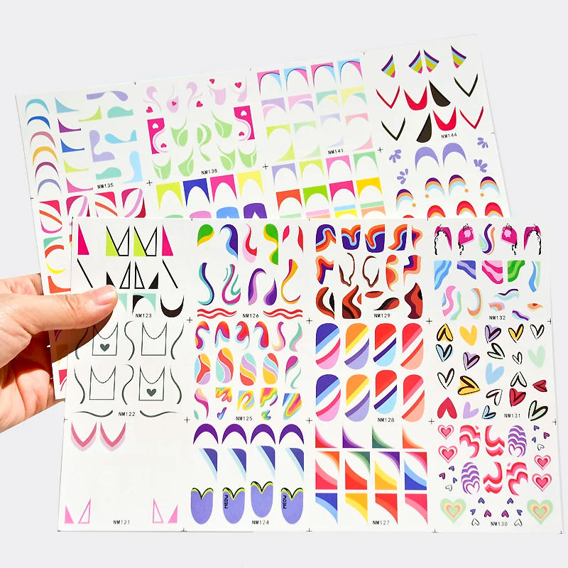 Description Picture 3 of itemFrench Tips Nail Slider Stickers Tattoo Geometric Lines Nail Art Transfer Water Decals Manciture Decoration