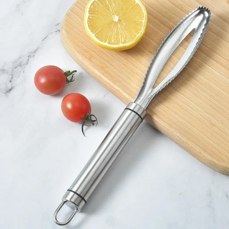 Description Picture 4 of itemKitchen Accessories Stainles Fish Scales Scraping Graters Fast Remove Cleaning Peeler Scraper Bone Tweezers Tool Gadge