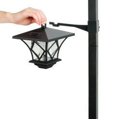 1.5m Solar Garden Light 2 in 1 Solar Lamp Post Light Vintage Street Lights for Backyard Porch for Front and Back Doors