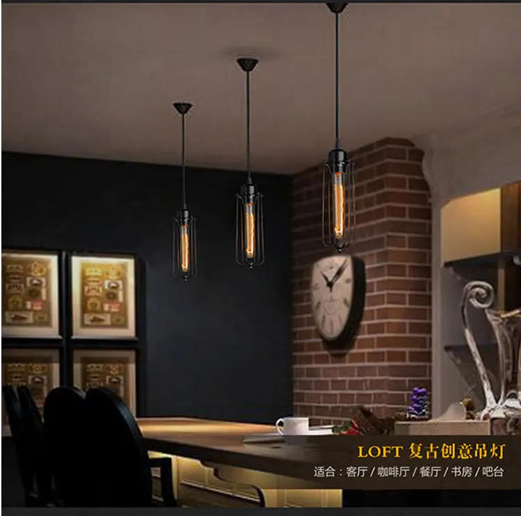 Description Picture 3 of itemIndustrial Style Creative Restaurant Small Chandelier Led Iron Chandelier American Retro Bar Table Cafe Lighting Lighting Tools