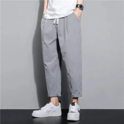 New Trend Versatile Casual Loose Sports Leather Handsome Breathable Long Pants for Men