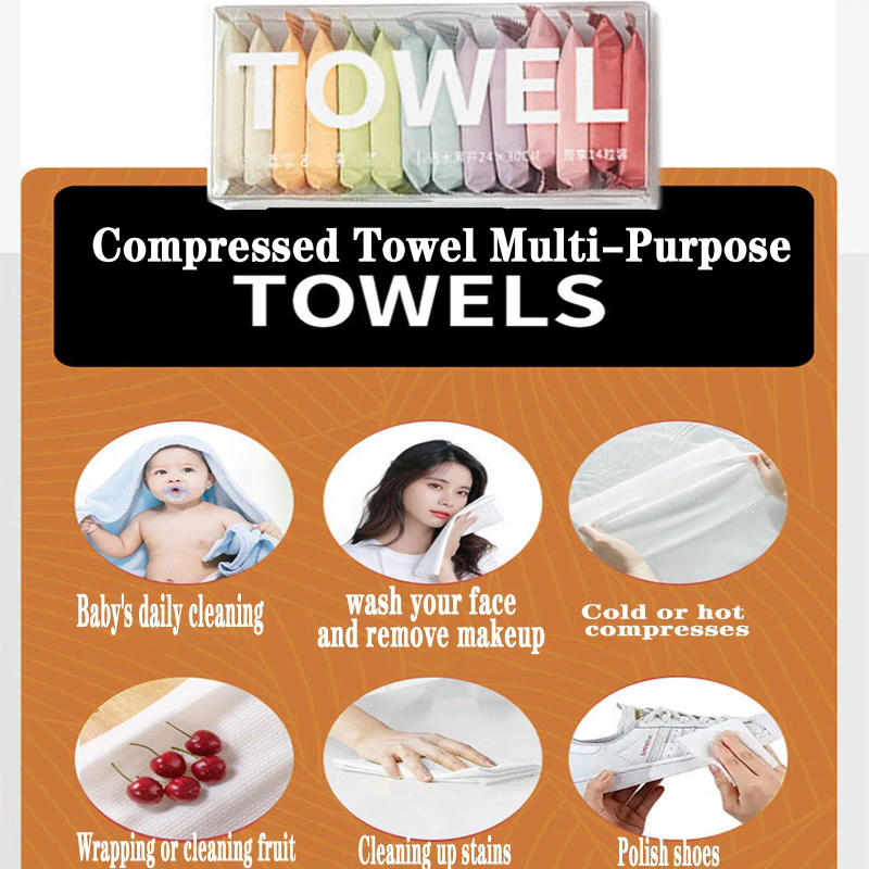 Description Picture 5 of item7/14pcs/box Disposable Washcloth Portable Travel Towel Thickened Compressed Face Cleansing Beauty Square Towel