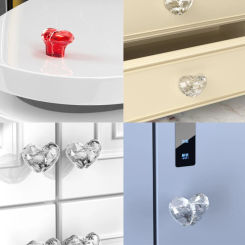 1pcs Clear Heart Shaped Acrylic Drawer/Door Handle Multifunctional Water Tank Flushing Lifting Cap Assistant Toilet Press Button