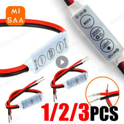 DC 12V 3 Keys Led Dimmer Controller Single Color Brightness Dimmer Led Strip Lights Dimmer Single Color Strip Light Accessories