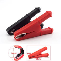 30mm 30A Alligator Clip Adapter Red Black Car Insulated Crocodile Clips 75mm Battery Test Lead OpeningTest Clamps