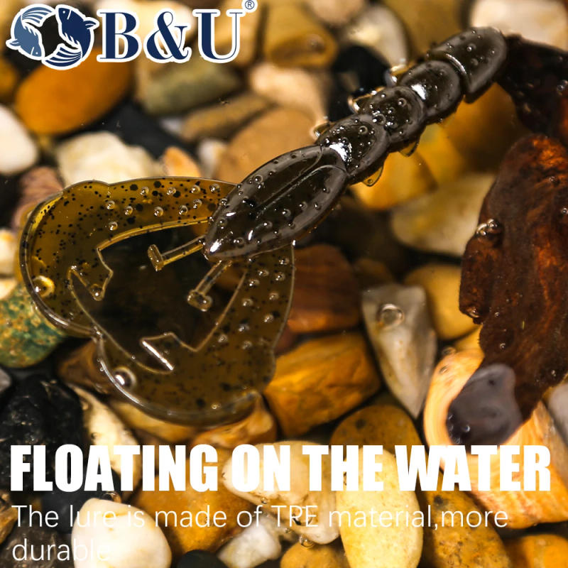 Description Picture 4 of itemB&U Floating Craws Lure Diver Twin Tail Grub Finesse Bait Soft Plastics Fishing Lures for Ned Rig, Jig and Buzzbait Trailer