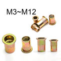 2~20PCS Color Zinc Plated Carbon Steel Flat Head Rivet Nut M3 M4 M5 M6 M8 M10 M12 Bind Insert Rivnut Nuts