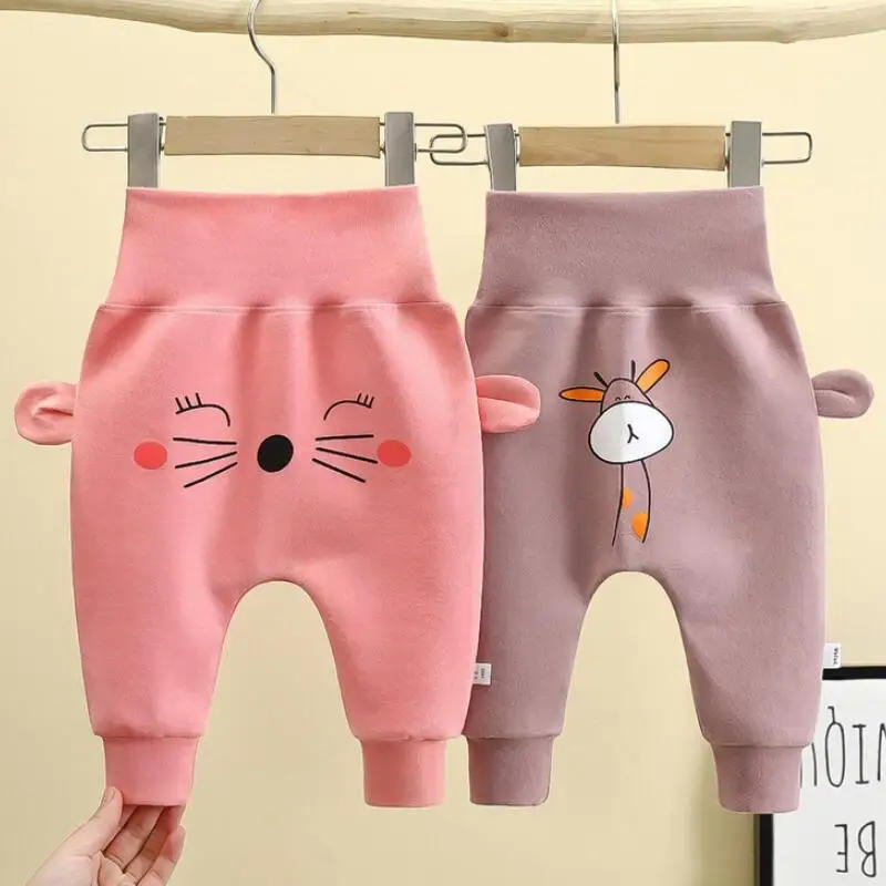 Description Picture 2 of itemBaby Cartoon Print Trousers Infant Autumn Thickened Cotton Pants Winter Newborn Boys Girls' Big Hip Circumference Pants Clothing