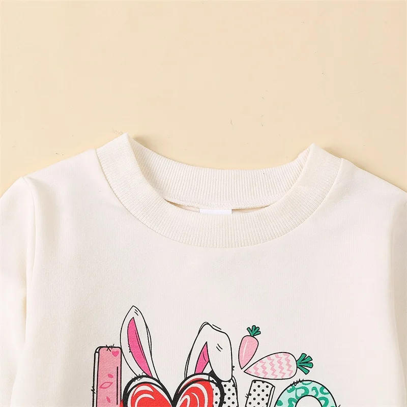 Description Picture 4 of itemToddler Girls Fall Outfits Letter Print Long Sleeve Sweatshirt and Elastic Pants Set Baby Cute 2 Piece Clothes