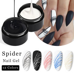 Black White Spider Web Gel Wire Drawing Gel Nail Polish Varnish Nail Art Design Painting Liner Glue Reflective Lacquer Top Coat