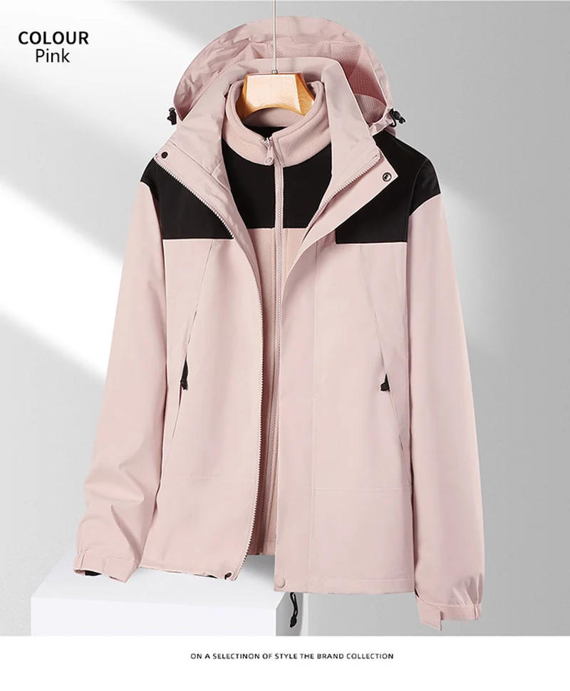 Description Picture 4 of itemOutdoors Clothing 3 In 1 Men Women Warm Jacket Camping Hiking Mountaineering Waterproof Windproof Clothes Cold-proof Windbreaker