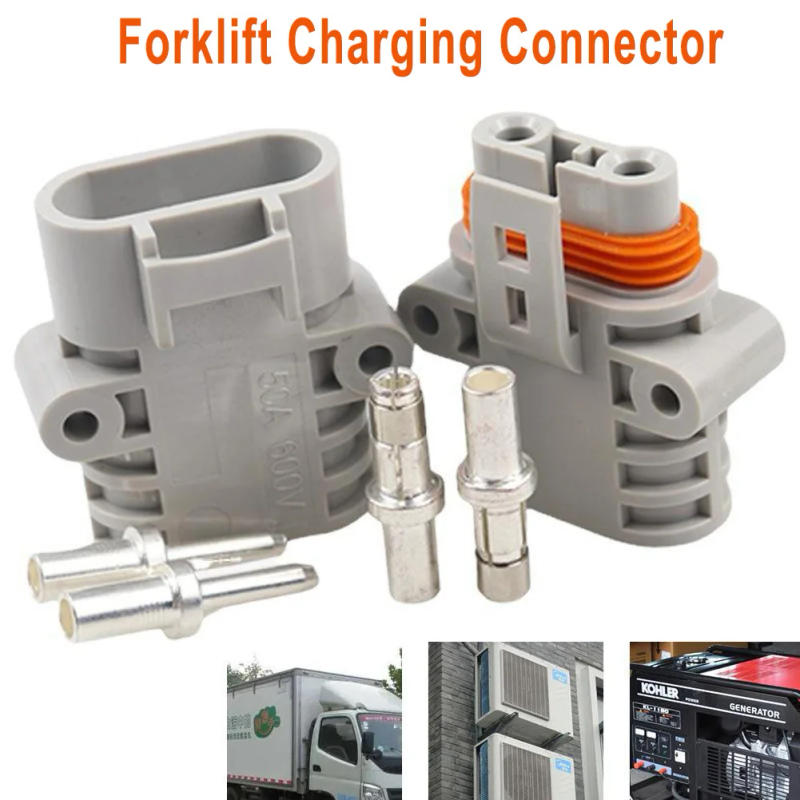 Description Picture 3 of item12 24V For Andersonn 50A 600V Forklift Cable Power Male / Female Connectors High Current Straight Plug For Electric Car Battery