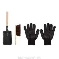 E74E Practical Set for Maintenance Shovel Heat Resistant Gloves Heavy Duty Brush