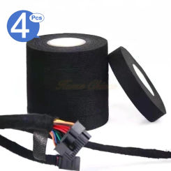 4rolls 25M Electrical Insulation Tape Heat-resistant Retardant Tape Adhesive Cloth Fabric Tape For Car Cable Harness Wiring Loom