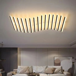 Modern Nordic LED Chandelier Lighting Dining Living Room Indoor Bedroom Pendant Lamps Office Fixtures  Long Strip Ceiling Lights