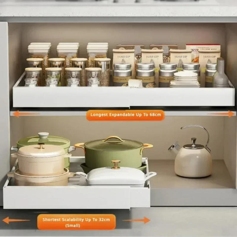 Description Picture 6 of itemPull-Out Cabinet Storages Racks Household Adjustable Slides Out Cabinet Drawers Cabinets Kitchen Drawer Cabinet Storages Shelves