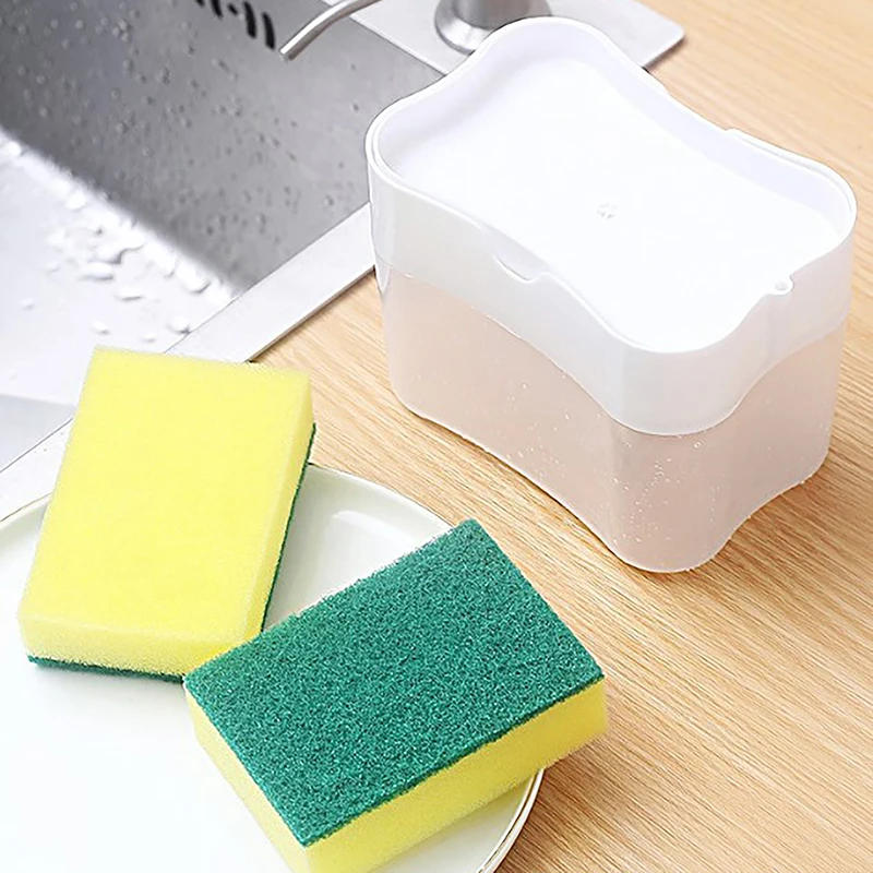 Description Picture 4 of item1Pc Dish Soap Dispenser with Sponge Brush For Kitchen Foam Liquid Soap Dispenser Kitchen CleaningTool