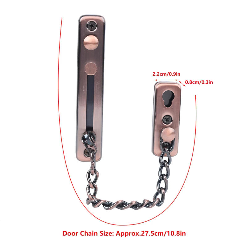 Description Picture 6 of itemDoor Chain Lock Stainless Steel Chain Lock Stainless Steel Safety Guard Anti-Theft Chain Lock Security Door Chain for Home Hotel